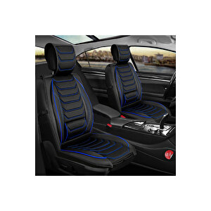 Seat Cordoba Uyumlu Lüx Deri Oto Koltuk Kılıfı Ön Arka Takım Anka Si̇yah Mavi̇