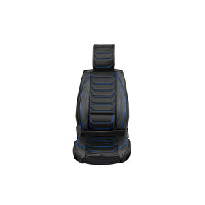 Dacia Sandero Stepway Uyumlu Lüx Deri Oto Koltuk Kılıfı Ön Arka Takım Anka Si̇yah Mavi̇