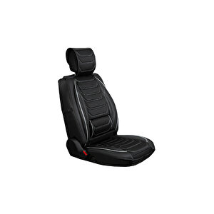Seat Ateca Uyumlu Lüx Deri Oto Koltuk Kılıfı Ön Arka Takım Anka Si̇yah Beyaz