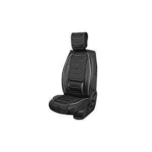 Seat Ateca Uyumlu Lüx Deri Oto Koltuk Kılıfı Ön Arka Takım Anka Si̇yah Beyaz