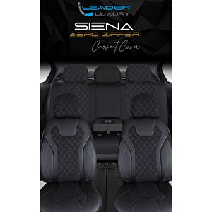 Bmw 3 Seri̇si̇ 318 Uyumlu Lüx Yarı Deri Oto Koltuk Kılıfı Ön Arka Takım Yeni Siena Si̇yah Beyaz Siyah - Beyaz