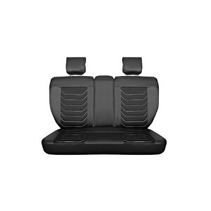 Seat Arona Uyumlu Lüx Deri Oto Koltuk Kılıfı Ön Arka Takım Anka Si̇yah Beyaz Siyah - Beyaz