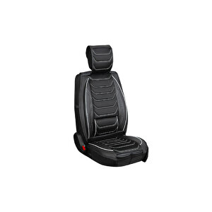 Seat Arona Uyumlu Lüx Deri Oto Koltuk Kılıfı Ön Arka Takım Anka Si̇yah Beyaz