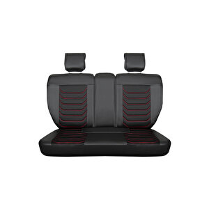 Seat Arona Uyumlu Lüx Deri Oto Koltuk Kılıfı Ön Arka Takım Anka Si̇yah Kirmizi