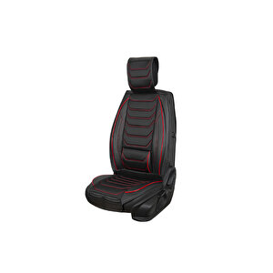 Seat İbiza Yeni̇ Uyumlu Lüx Deri Oto Koltuk Kılıfı Ön Arka Takım Anka Si̇yah Kirmizi Siyah - Kırmızı