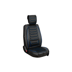 Seat İbiza Yeni̇ Uyumlu Lüx Deri Oto Koltuk Kılıfı Ön Arka Takım Anka Si̇yah Mavi̇