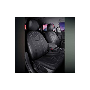 Mitsubishi Colt Uyumlu Lüx Deri Oto Koltuk Kılıfı Ön Arka Takım İron Si̇yah Siyah