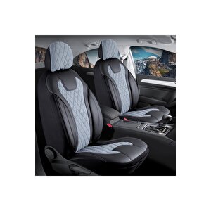 Skoda Octavia Uyumlu Lüx Yarı Deri Oto Koltuk Kılıfı Ön Arka Takım Yeni Siena Füme Füme