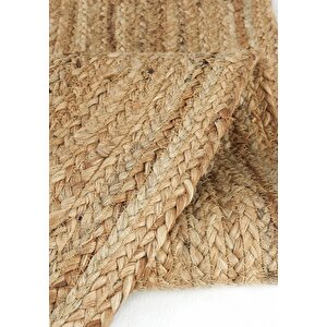 Cool Halı Vime 01e Natural Oval Jüt Halı Yolluk El Dokuma Jüt Kilim Hasır Halı Dekor Halı Bohem Halı