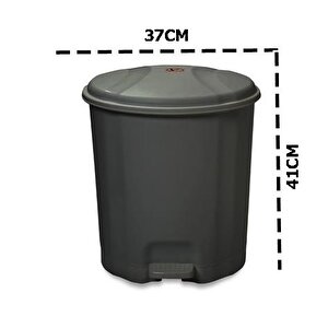 Motek Elit Pedallı Plastik Çöp Kovası İç Kovalıı 22 Lt Antrasit Siyah