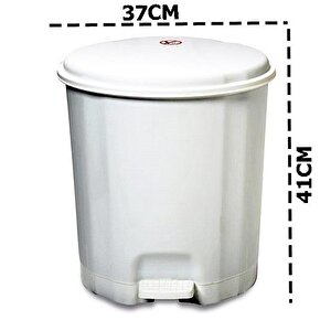 Motek Elit Pedallı Plastik Çöp Kovası İç Kovalı 22 Lt Beyaz