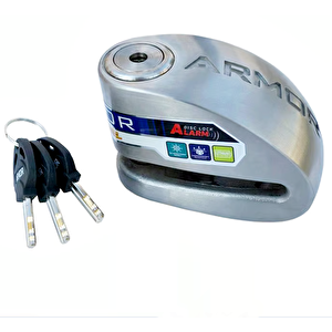 Armor 614 Mva Alarmlı Motorsiklet Disk Kilidi Mil Çapı 14mm Paslanmaz Çelik