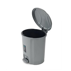 Motek Elit Pedallı Plastik Çöp Kovası İç Kovalı 22 Lt Gümüş Gri