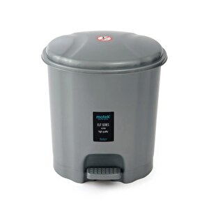 Motek Elit Pedallı Plastik Çöp Kovası İç Kovalı 22 Lt Gümüş Gri