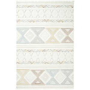 Harmony 1551 Multi Beyaz Yumuşak Dokulu Çocuk Odası Halısı Modern Dokuma Makine Halısı 120x300 cm