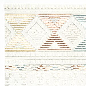 Harmony 1551 Multi Beyaz Yumuşak Dokulu Çocuk Odası Halısı Modern Dokuma Makine Halısı 120x300 cm