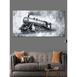 Kanvas Tablo Buharlı Lokomotif Yolculuğu 70x140 cm