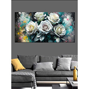 Kanvas Tablo Masumiyetin Sembolü Beyaz Güller 50x100 cm