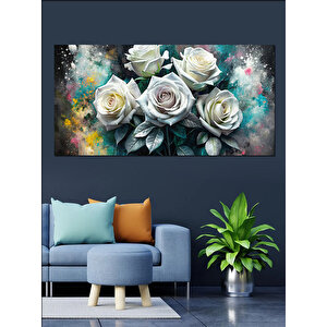 Kanvas Tablo Masumiyetin Sembolü Beyaz Güller 50x100 cm