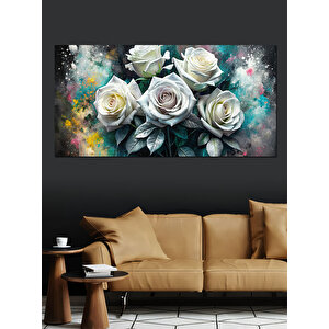Kanvas Tablo Masumiyetin Sembolü Beyaz Güller 50x100 cm