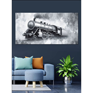 Kanvas Tablo Buharlı Lokomotif Yolculuğu 50x100 cm