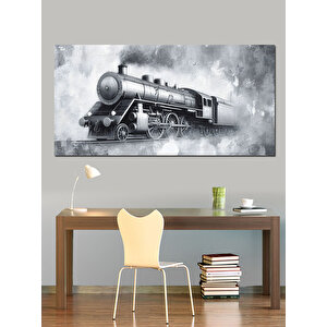 Kanvas Tablo Buharlı Lokomotif Yolculuğu 50x100 cm