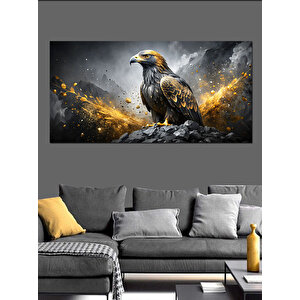 Kanvas Tablo Altın Tüyleriyle Kartal 70x140 cm