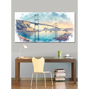 Kanvas Tablo Boğazın Mavi Suları Ve Köprü 70x140 cm