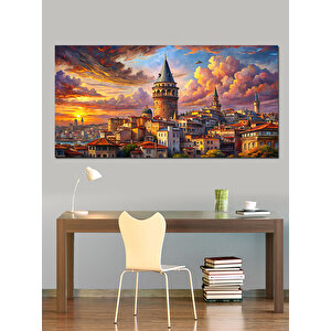Kanvas Tablo Galata Kulesi Gün Batımı 70x140 cm