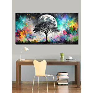 Kanvas Tablo Renk Patlaması Ağacı 50x100 cm