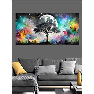 Kanvas Tablo Renk Patlaması Ağacı 50x100 cm