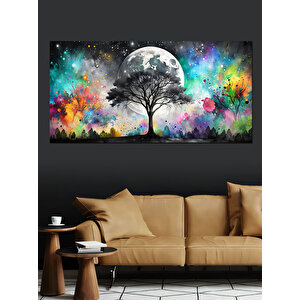 Kanvas Tablo Renk Patlaması Ağacı 50x100 cm