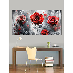 Kanvas Tablo Tutkulu Kırmızı Güller 70x140 cm