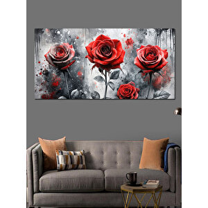 Kanvas Tablo Tutkulu Kırmızı Güller 70x140 cm