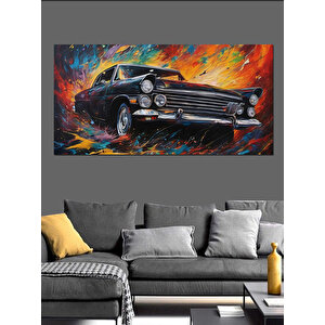Kanvas Tablo Yağlıboya Klasik Araba 70x140 cm