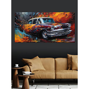 Kanvas Tablo Yağlıboya Klasik Araba 70x140 cm