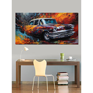 Kanvas Tablo Yağlıboya Klasik Araba 70x140 cm