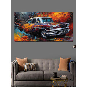 Kanvas Tablo Yağlıboya Klasik Araba 70x140 cm