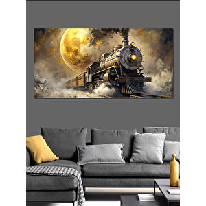 Kanvas Tablo Altın Buharlı Tren 50x100 cm