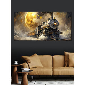 Kanvas Tablo Altın Buharlı Tren 50x100 cm