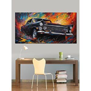 Kanvas Tablo Yağlıboya Klasik Araba 50x100 cm