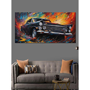 Kanvas Tablo Yağlıboya Klasik Araba 50x100 cm