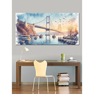 Kanvas Tablo Boğazın Işıltısı İstanbul Köprüsü 50x100 cm