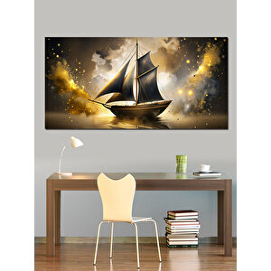 Kanvas Tablo Gizemli Yelkenli Gemi 70x140 cm