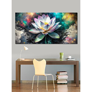 Kanvas Tablo Renkli Lotus Çiçeği 70x140 cm