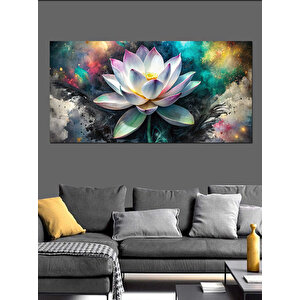 Kanvas Tablo Renkli Lotus Çiçeği 70x140 cm
