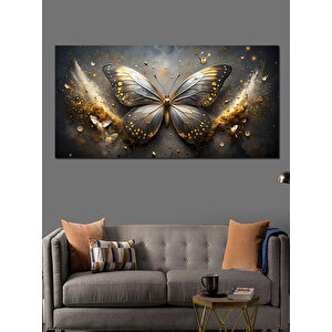 Kanvas Tablo Altın Kanatlı Kelebek 70x140 cm