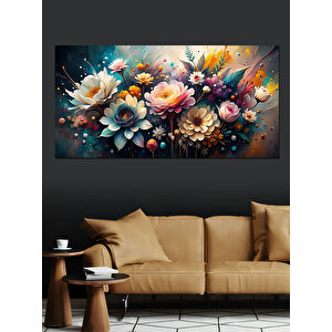 Kanvas Tablo Renkli Çiçek Aranjmanı 70x140 cm