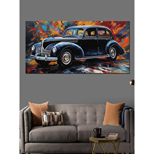Kanvas Tablo Gece Mavisi Klasik Araba 70x140 cm
