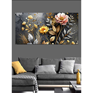 Kanvas Tablo Altın Çiçeklerin Dansı 50x100 cm